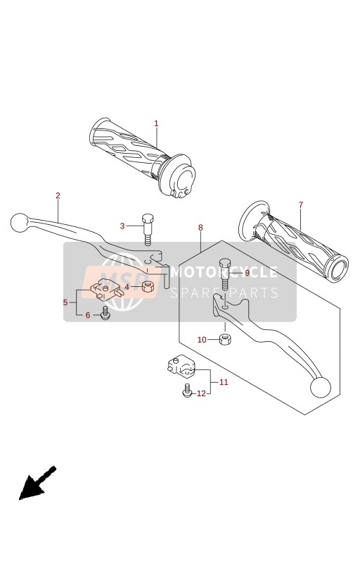 Suzuki AN400A 2022 Handvat Hendel voor een 2022 Suzuki AN400A